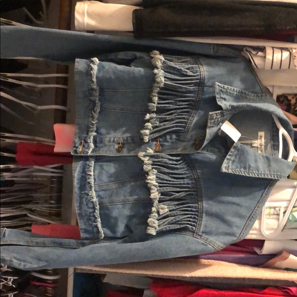 Cropped wild honey jean jacket